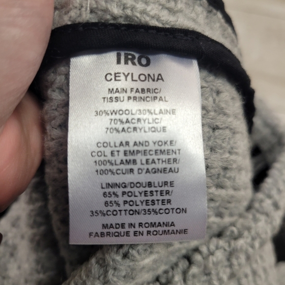 IRO Ceylona Waffle Knit Leather Trim Jacket - Picture 9 of 9